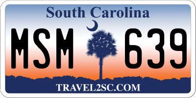 SC license plate MSM639