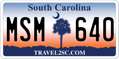 SC license plate MSM640