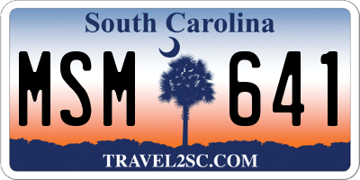 SC license plate MSM641