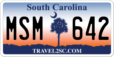 SC license plate MSM642