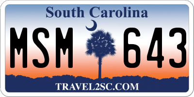 SC license plate MSM643