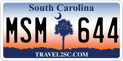 SC license plate MSM644
