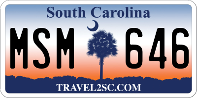 SC license plate MSM646