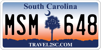 SC license plate MSM648