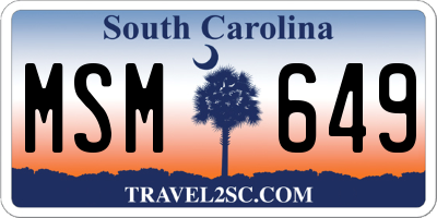SC license plate MSM649
