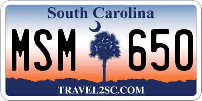 SC license plate MSM650