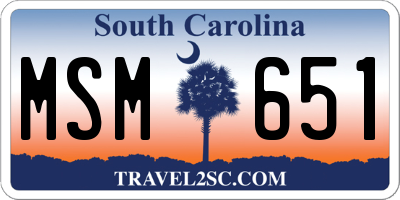 SC license plate MSM651