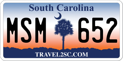 SC license plate MSM652