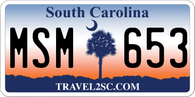 SC license plate MSM653
