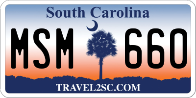 SC license plate MSM660