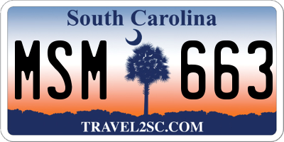 SC license plate MSM663
