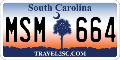 SC license plate MSM664