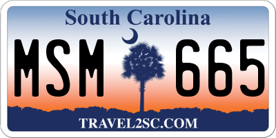 SC license plate MSM665