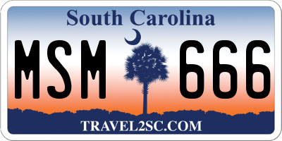 SC license plate MSM666