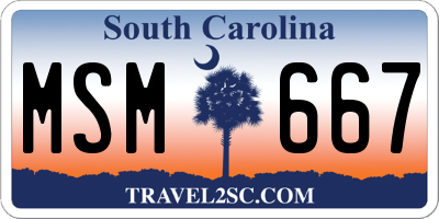 SC license plate MSM667