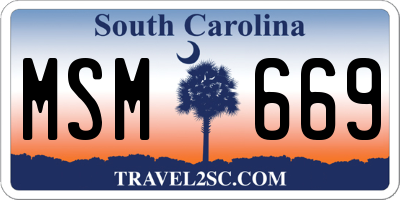 SC license plate MSM669