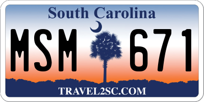 SC license plate MSM671