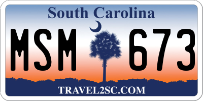 SC license plate MSM673
