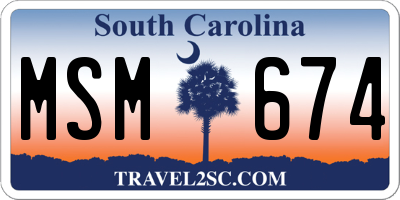 SC license plate MSM674
