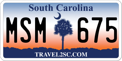 SC license plate MSM675