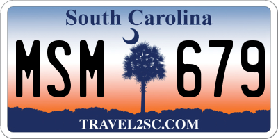 SC license plate MSM679