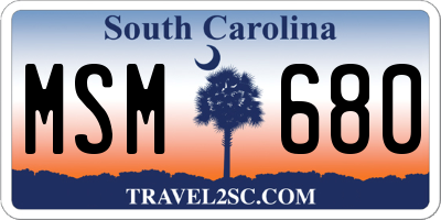 SC license plate MSM680