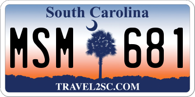 SC license plate MSM681