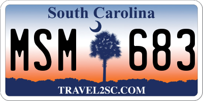 SC license plate MSM683