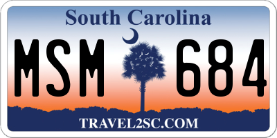SC license plate MSM684