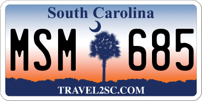 SC license plate MSM685