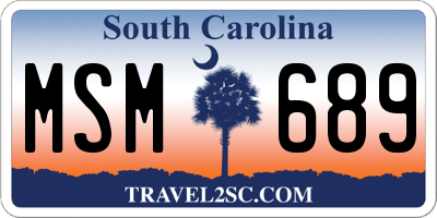 SC license plate MSM689