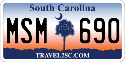 SC license plate MSM690