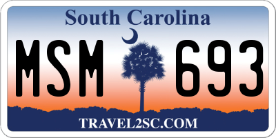 SC license plate MSM693