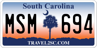 SC license plate MSM694