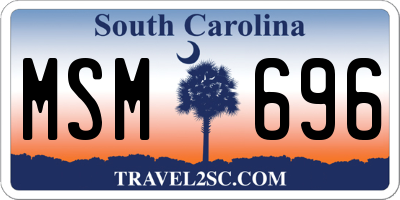 SC license plate MSM696