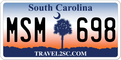 SC license plate MSM698