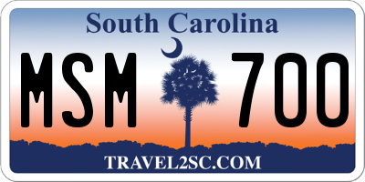 SC license plate MSM700