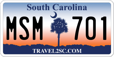 SC license plate MSM701