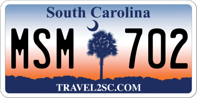 SC license plate MSM702