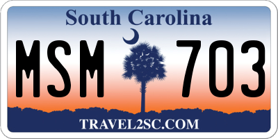 SC license plate MSM703