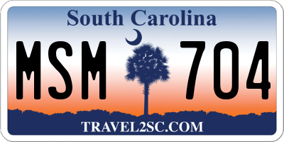 SC license plate MSM704