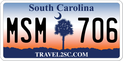 SC license plate MSM706
