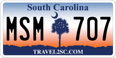 SC license plate MSM707