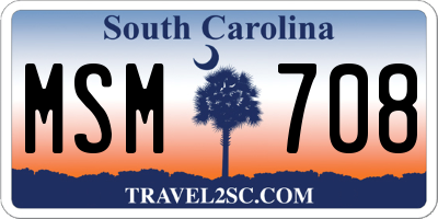 SC license plate MSM708