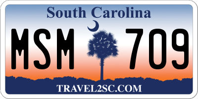 SC license plate MSM709