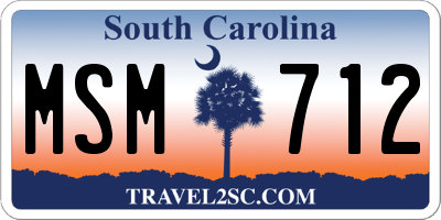 SC license plate MSM712