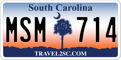 SC license plate MSM714