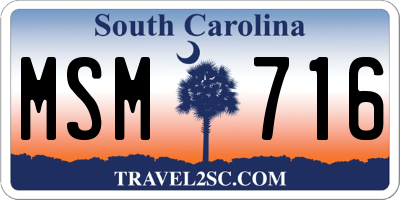 SC license plate MSM716