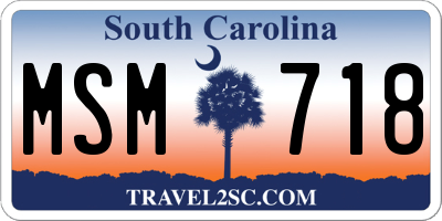 SC license plate MSM718