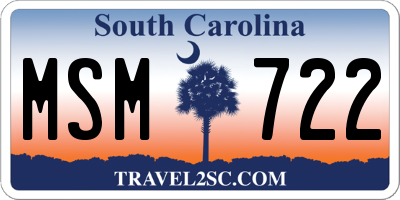 SC license plate MSM722